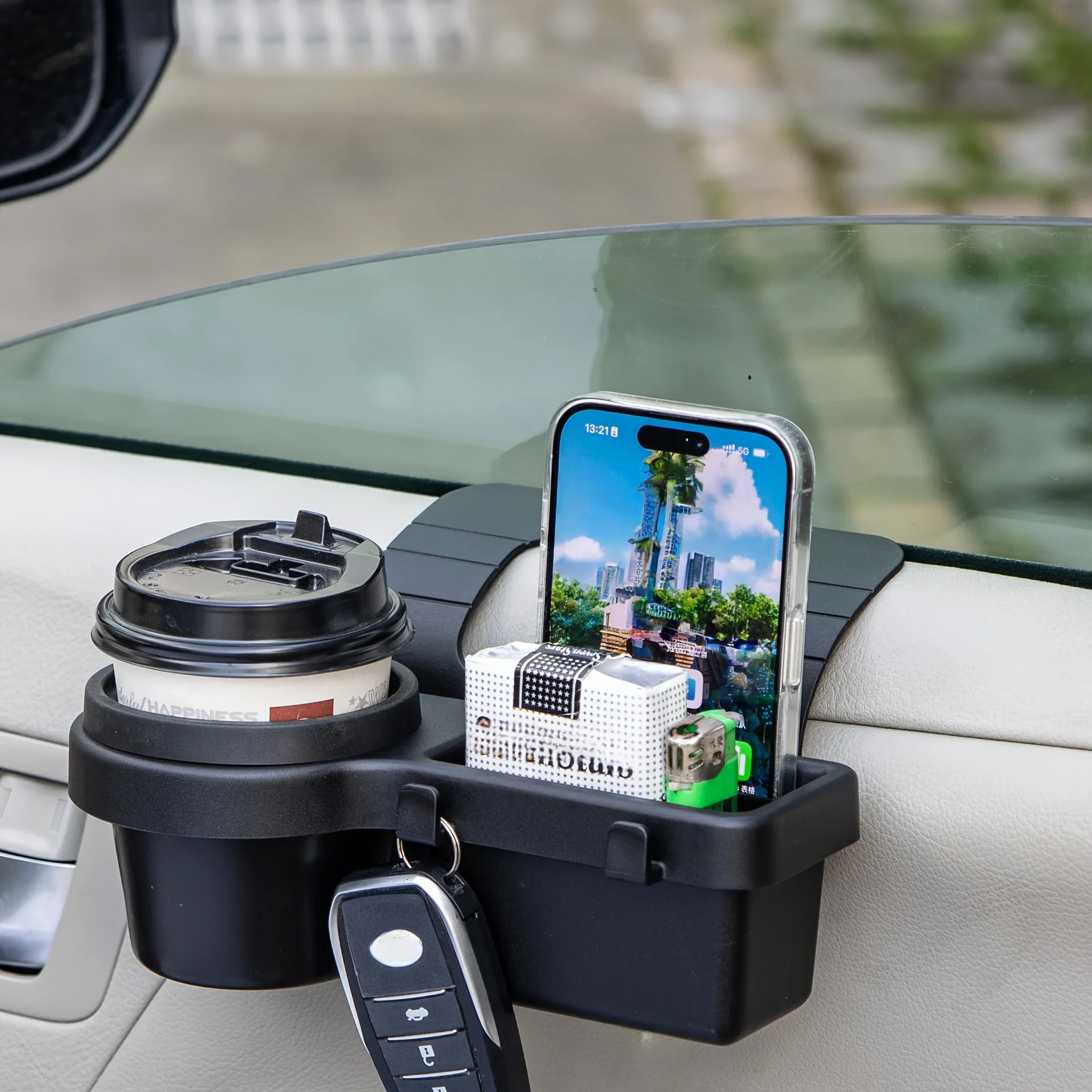 Auto deur organizer | 4-in-1 bekerhouder en telefoonhouder - Image 4