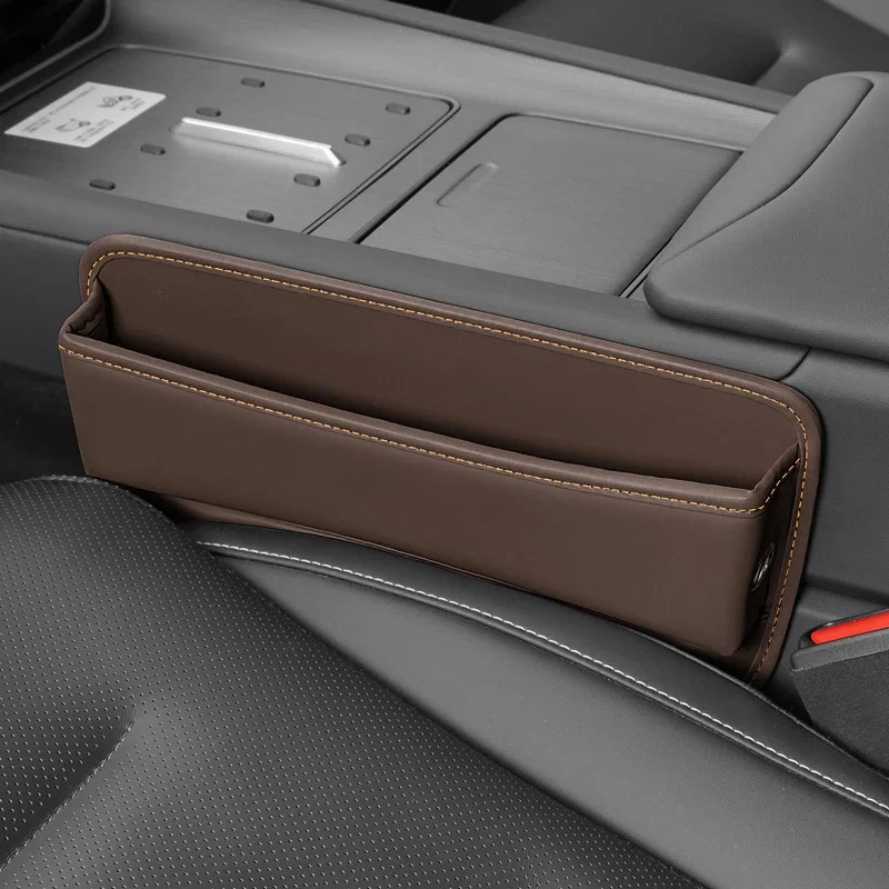 Auto stoel organizer | Leren opbergbox met vakken en kaarthouder - Image 8