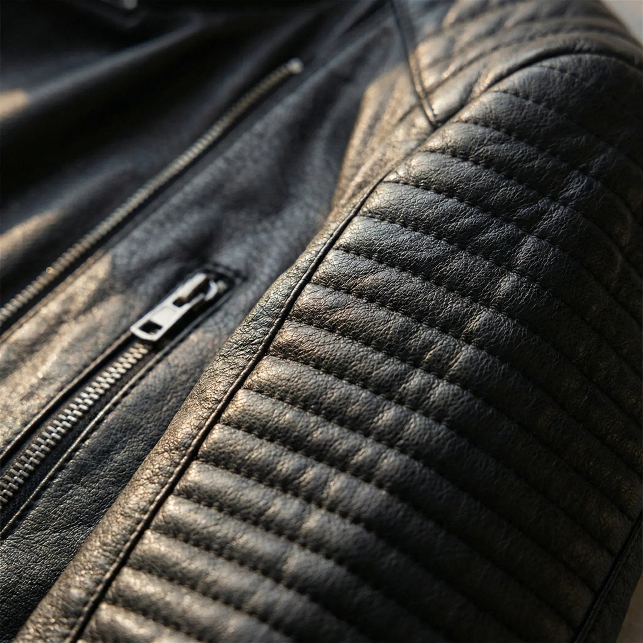 Bikerjas dames | Zwarte leren look jas met rits en opstaande kraag - Image 3