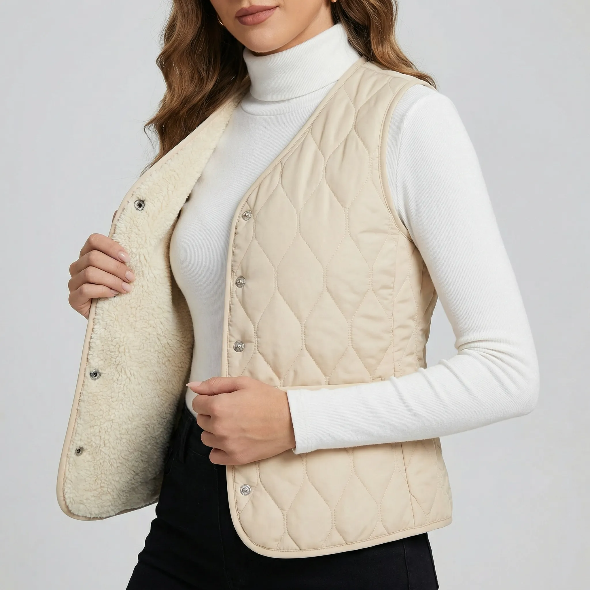 Bodywarmer dames | Gewatteerde quilted vest met knoopsluiting - Image 2