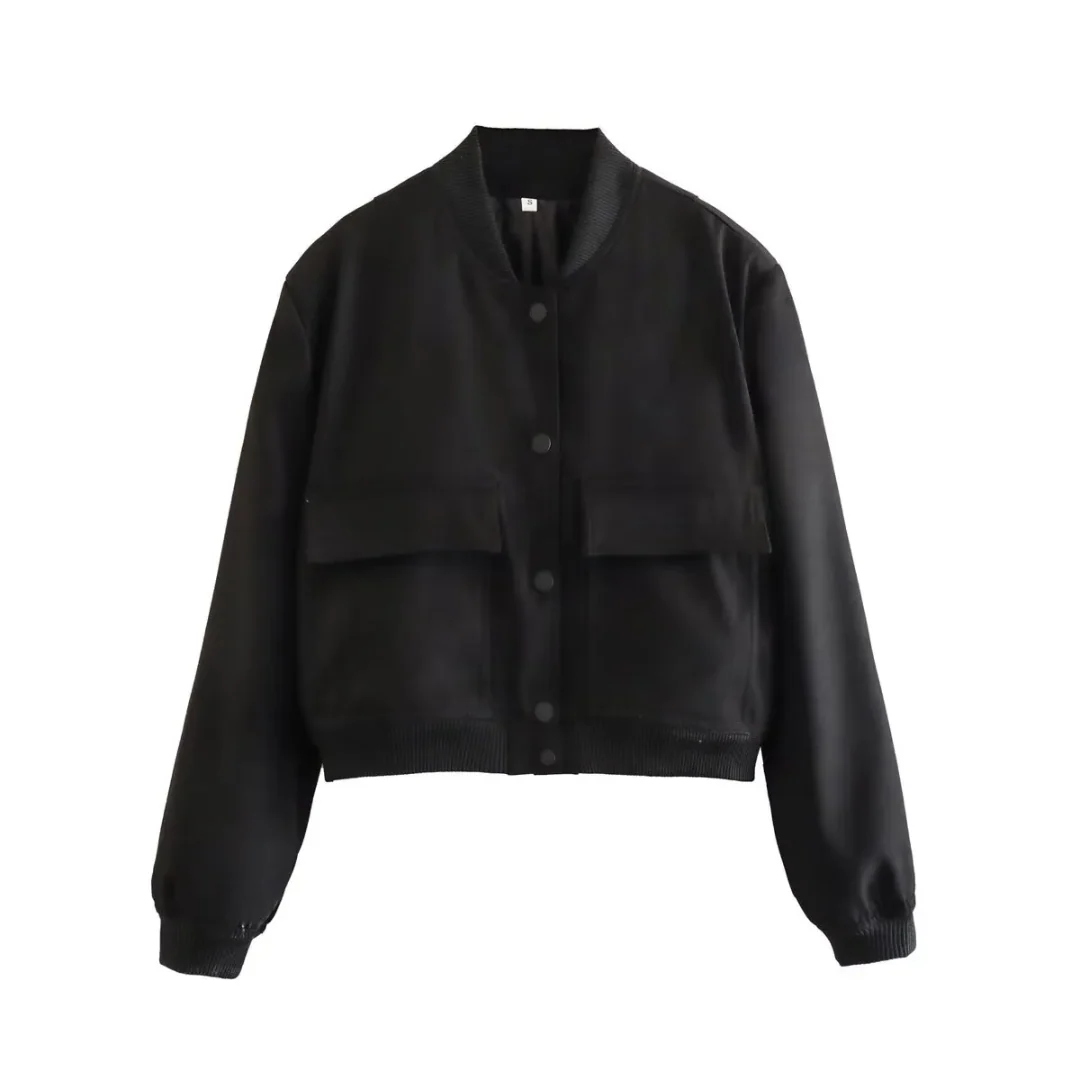 Bomberjack dames | Cropped varsity jasje met drukknopen - Image 6
