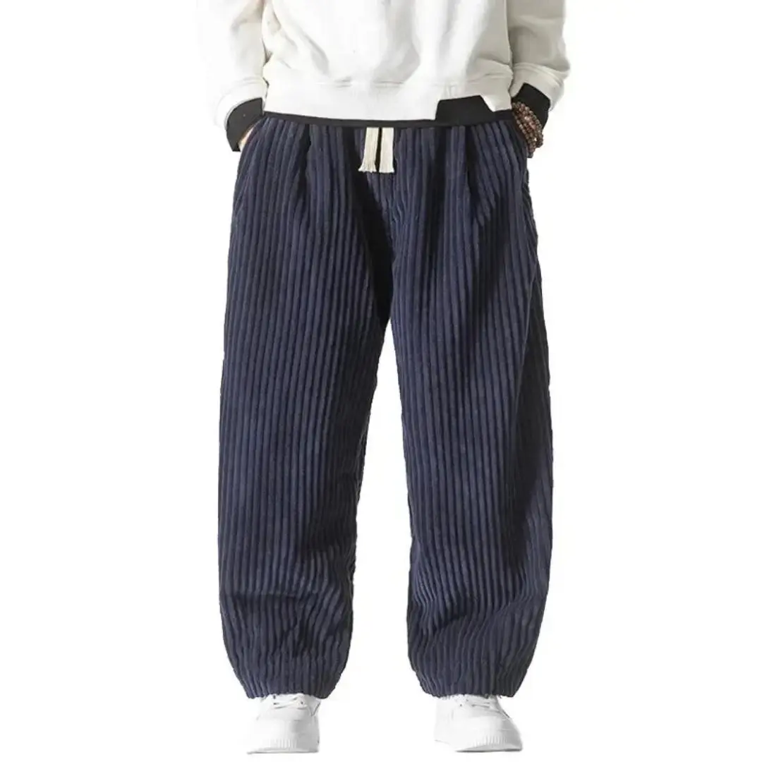 Broek heren | Corduroy loose fit broek met elastische taille - Image 5