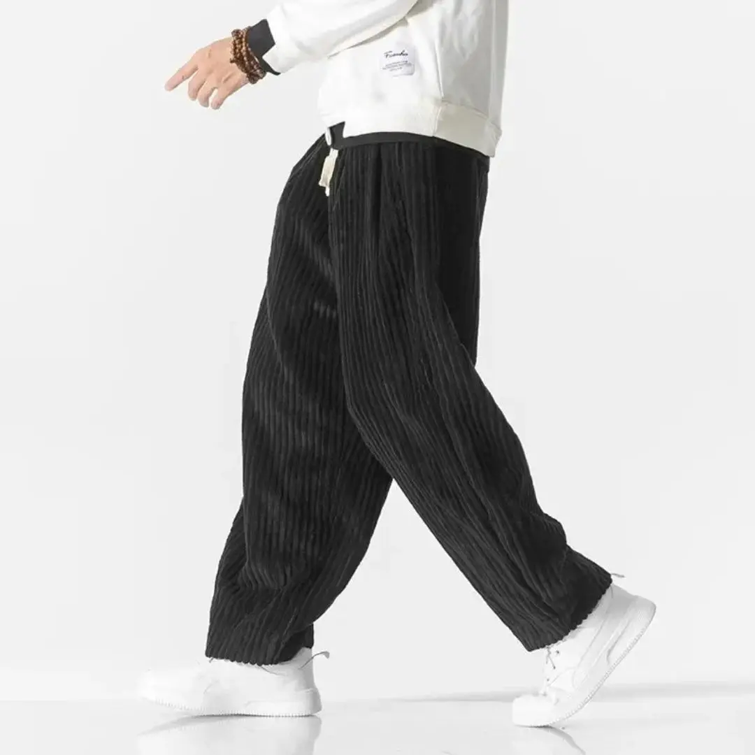 Broek heren | Corduroy loose fit broek met elastische taille - Image 6