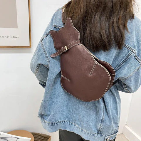 Dames crossbody schoudertas in katvorm met verstelbare schouderband - Image 5