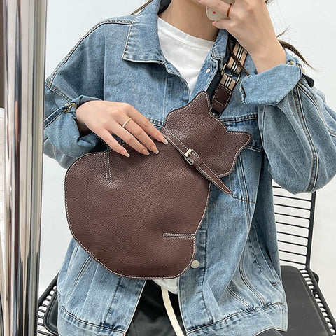 Dames crossbody schoudertas in katvorm met verstelbare schouderband - Image 6