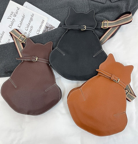 Dames crossbody schoudertas in katvorm met verstelbare schouderband - Image 9