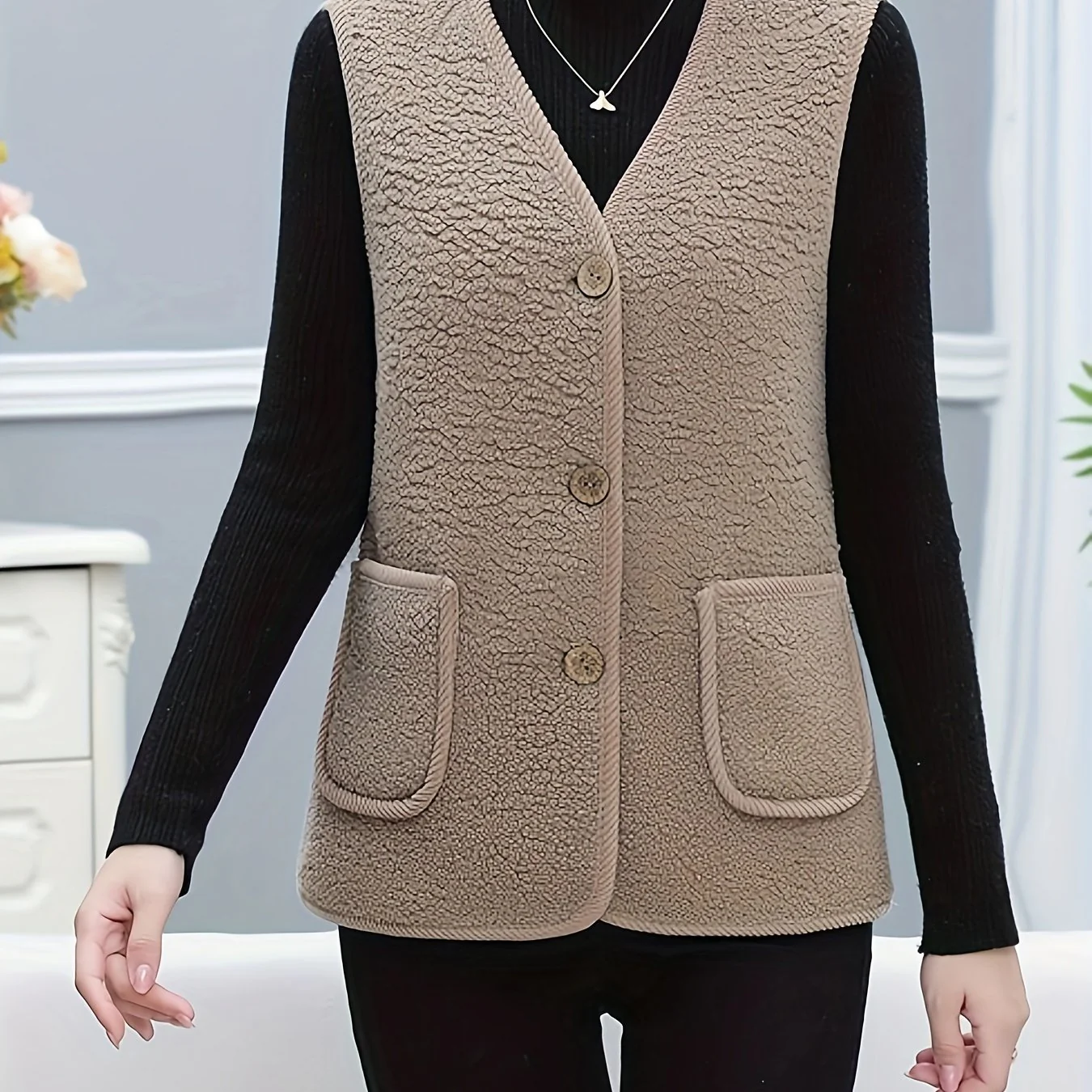 Dames vest | Puffer vest met fleece voering - Image 11