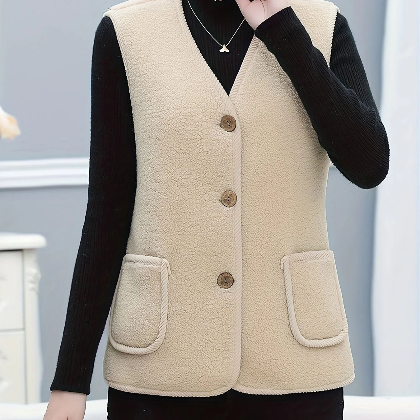 Dames vest | Puffer vest met fleece voering - Image 12