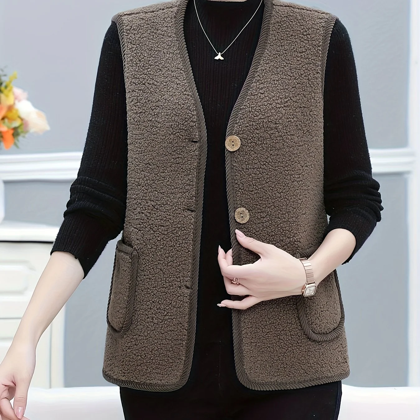 Dames vest | Puffer vest met fleece voering - Image 14