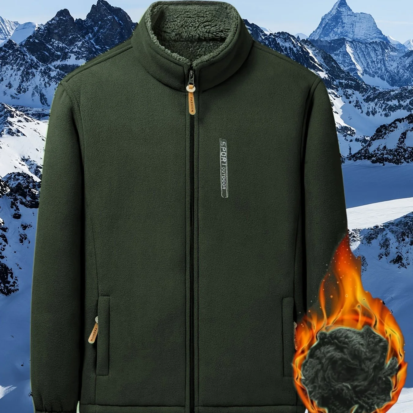 Dames winterjas | Fleece jas met hoge kraag en rits - Image 12