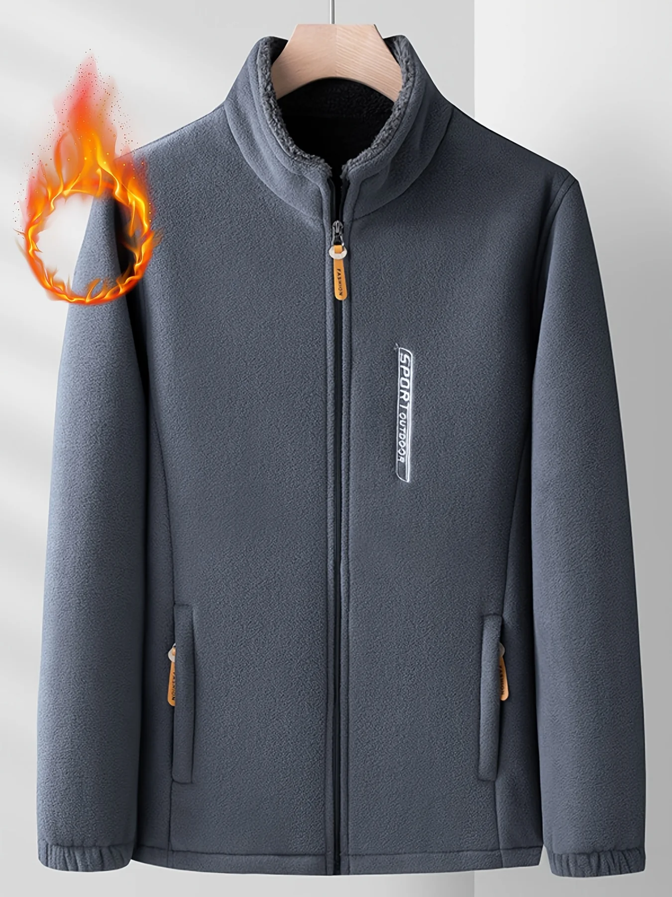 Dames winterjas | Fleece jas met hoge kraag en rits - Image 2