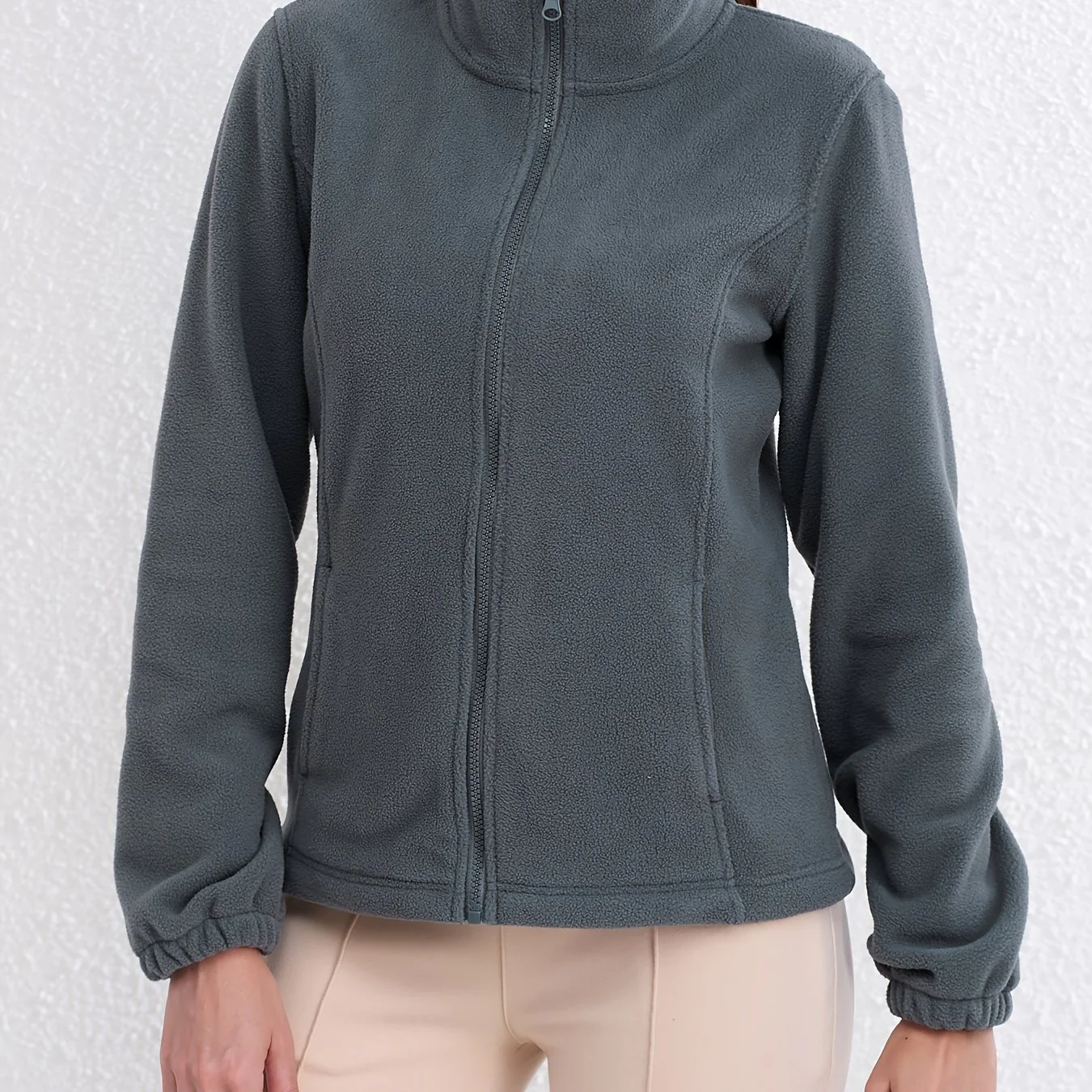 Dames winterjas | Fluffy fleece jas met hoge kraag en zakken - Image 11