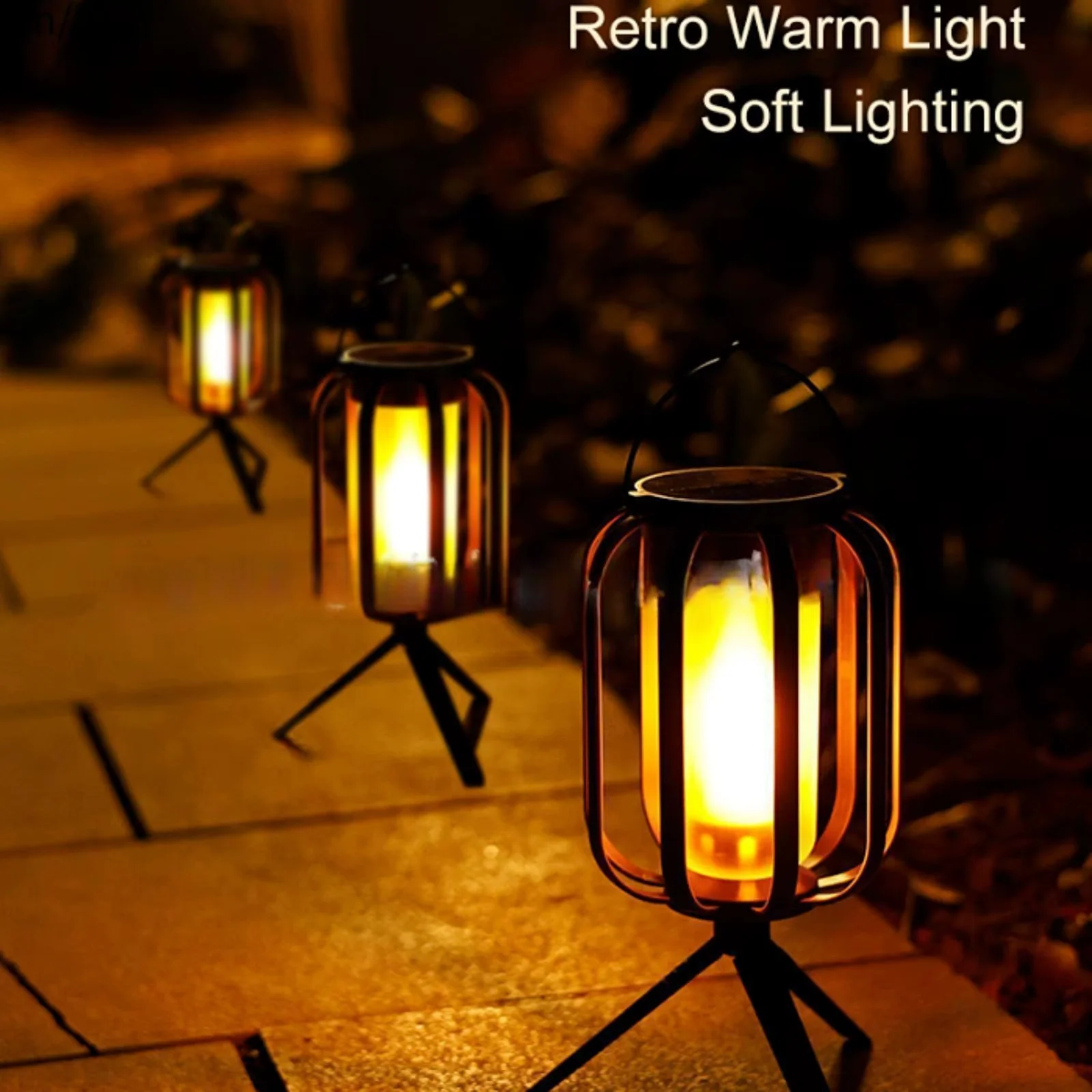 Decoratieve lamp | LED lantaarn met vlam effect en warm licht - Image 2