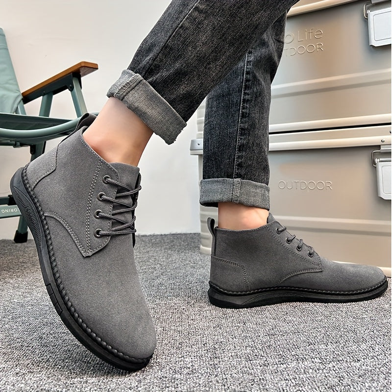Enkellaarzen heren | Suèdelook veterschoenen met antislip zool - Image 12
