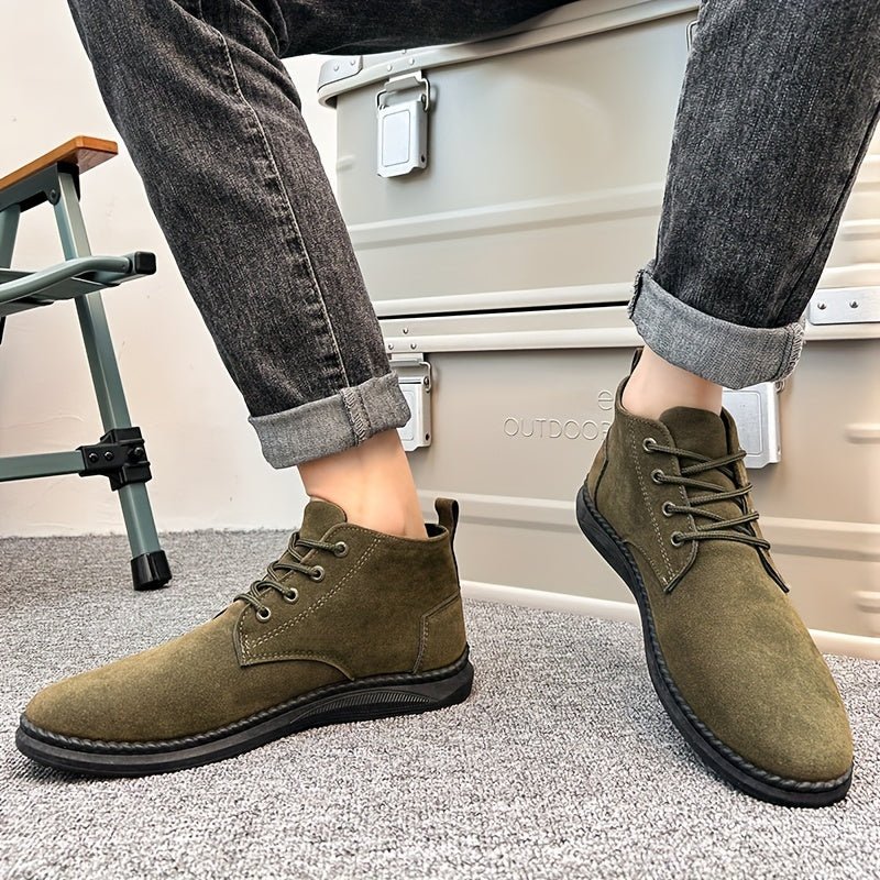 Enkellaarzen heren | Suèdelook veterschoenen met antislip zool - Image 9