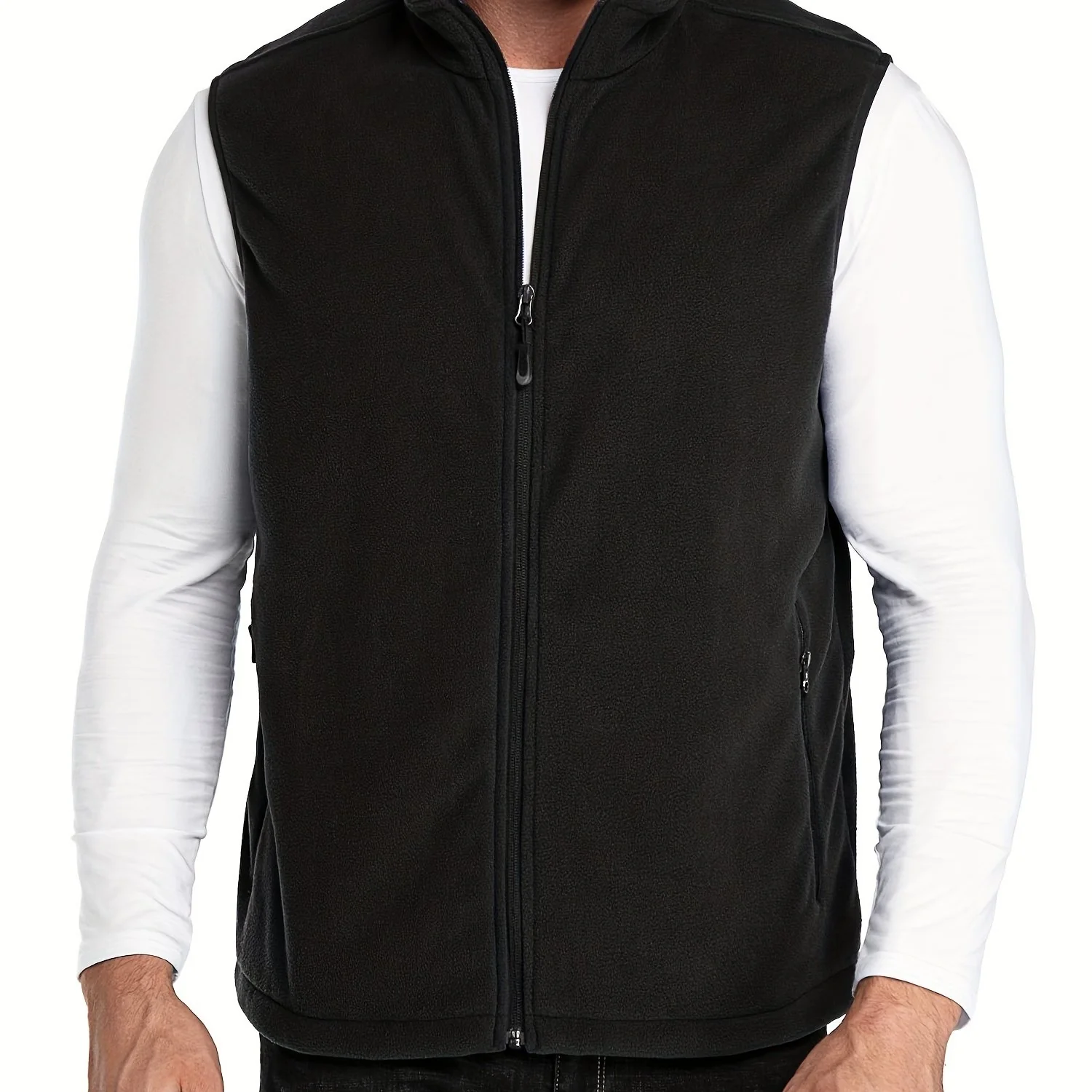 Fleece vest heren | Lichtgewicht mouwloos vest met rits - Image 11