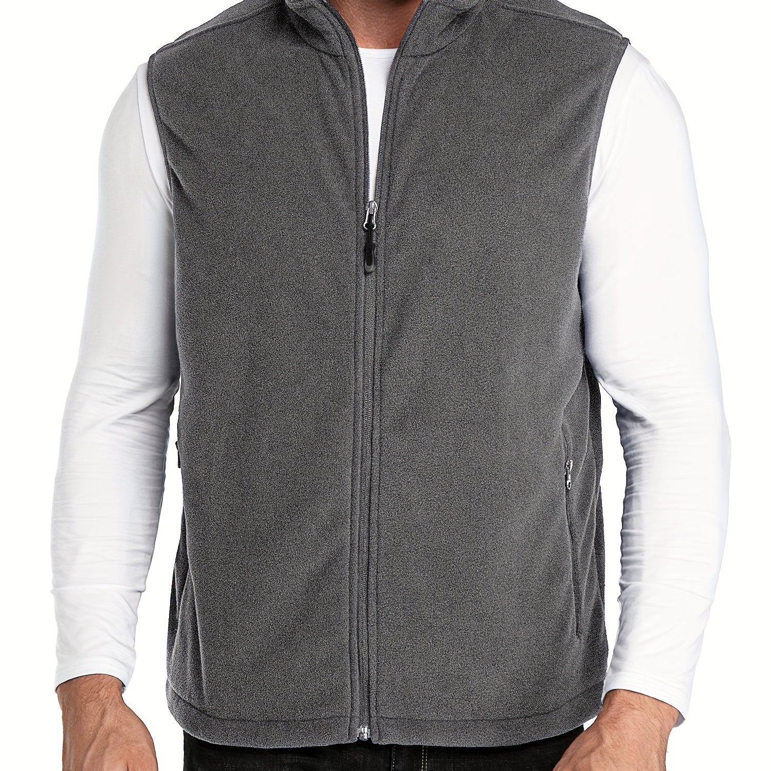 Fleece vest heren | Lichtgewicht mouwloos vest met rits - Image 12