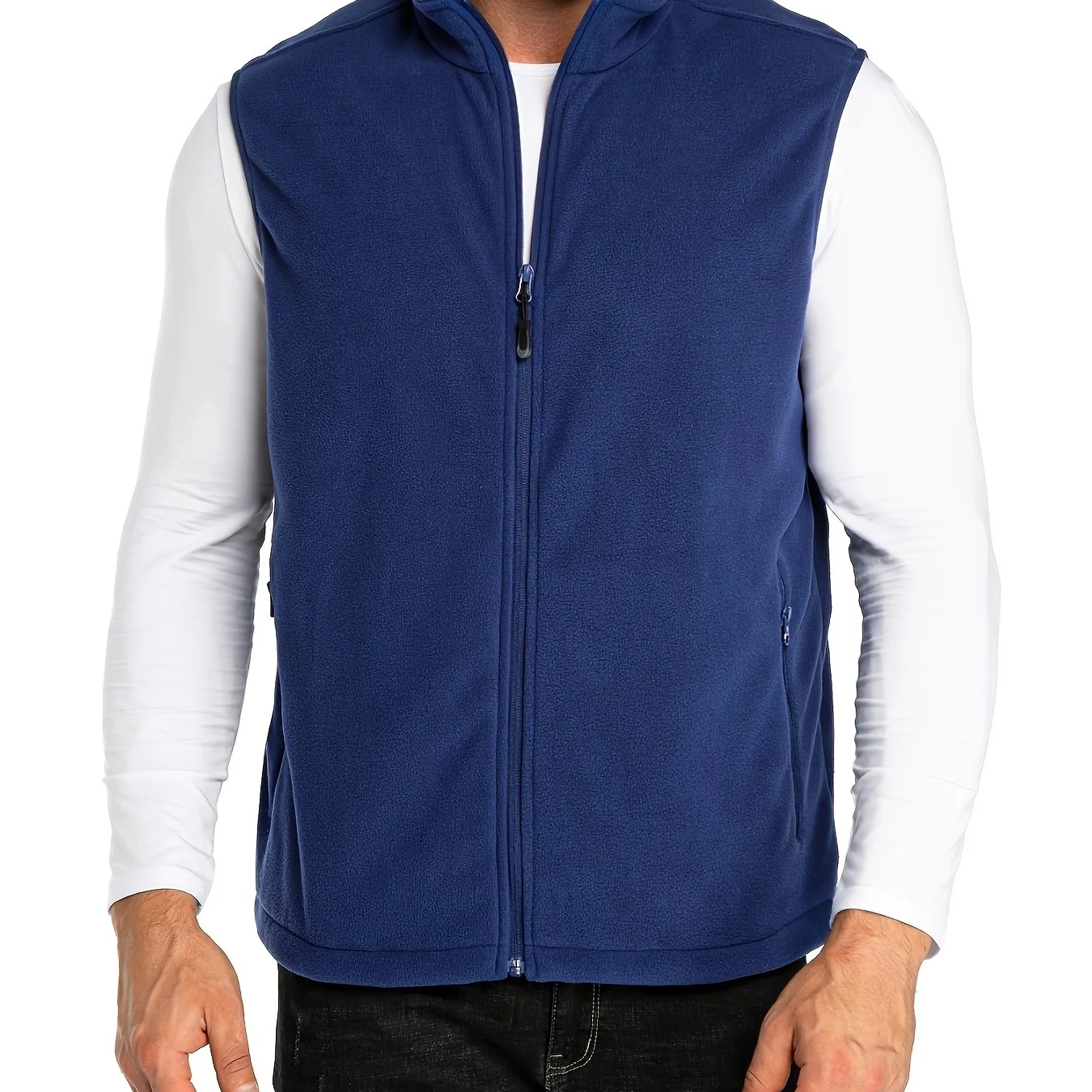 Fleece vest heren | Lichtgewicht mouwloos vest met rits - Image 13
