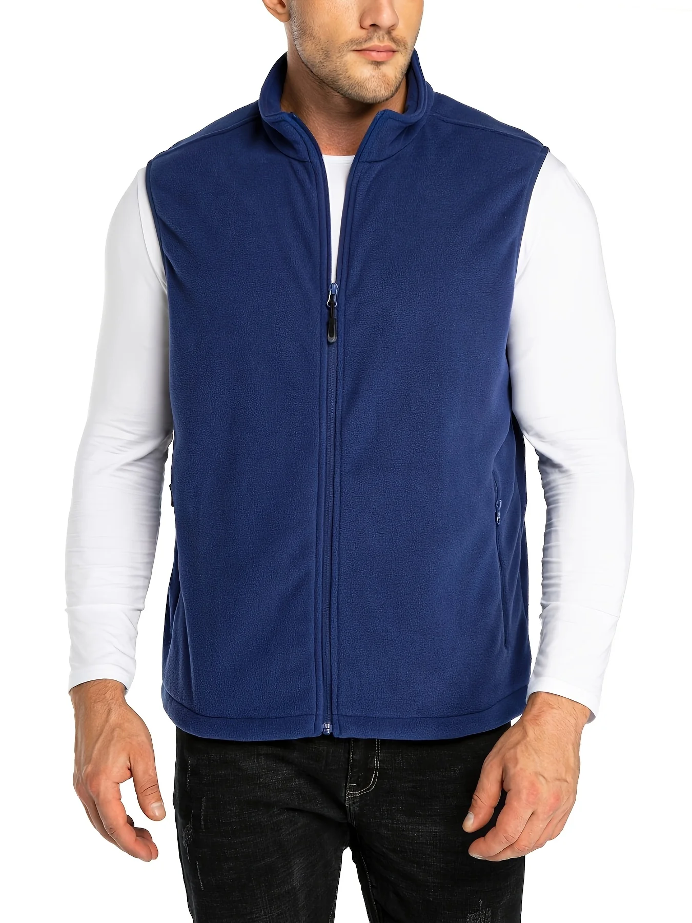 Fleece vest heren | Lichtgewicht mouwloos vest met rits - Image 3
