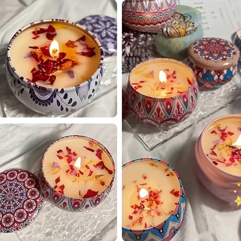Geurkaars cadeau set | 4 geurkaarsen lavendel roos jasmijn - Image 4
