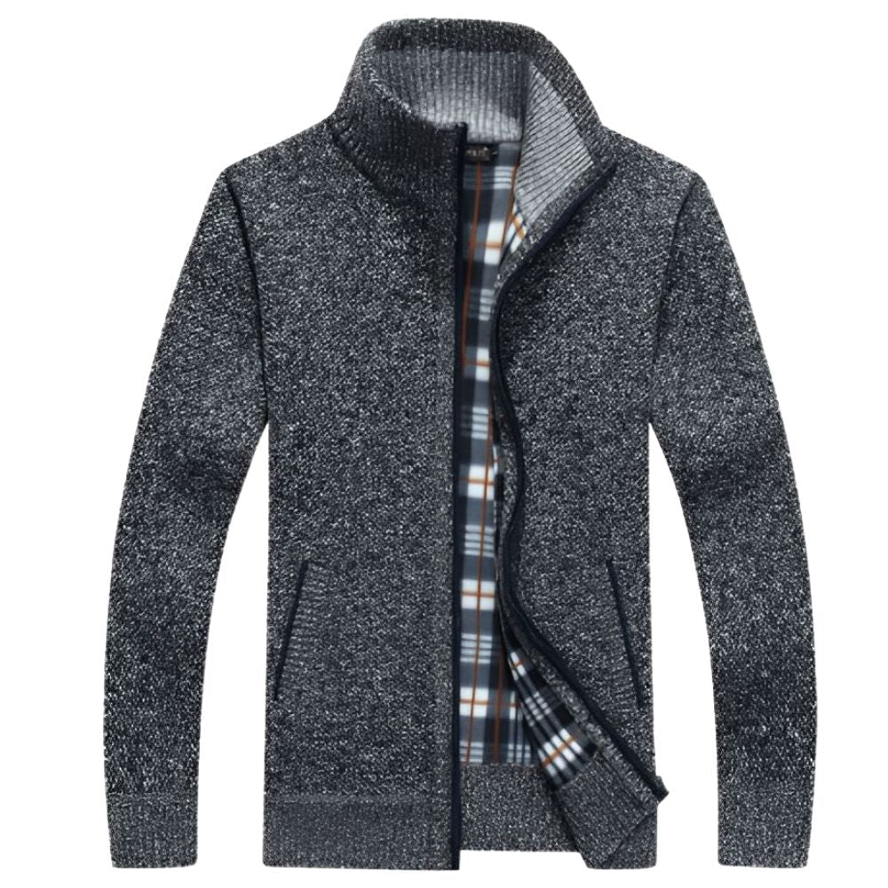 Heren cardigan | Gebreid vest met rits en warme voering - Image 4