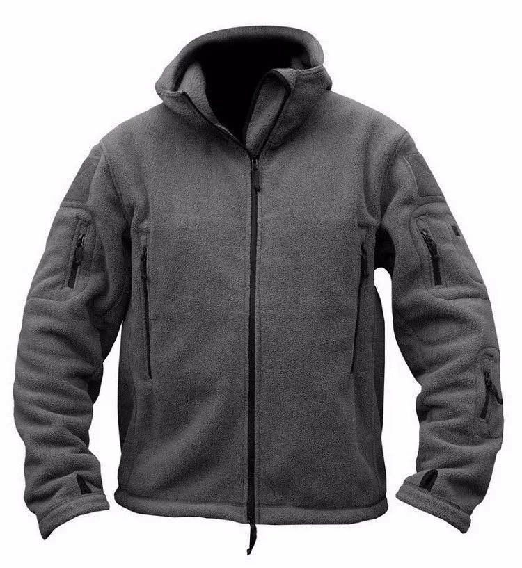 Heren fleece jas | Warme jas met capuchon en rits - Image 3