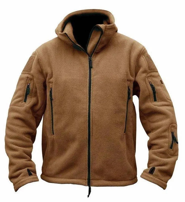Heren fleece jas | Warme jas met capuchon en rits - Image 4