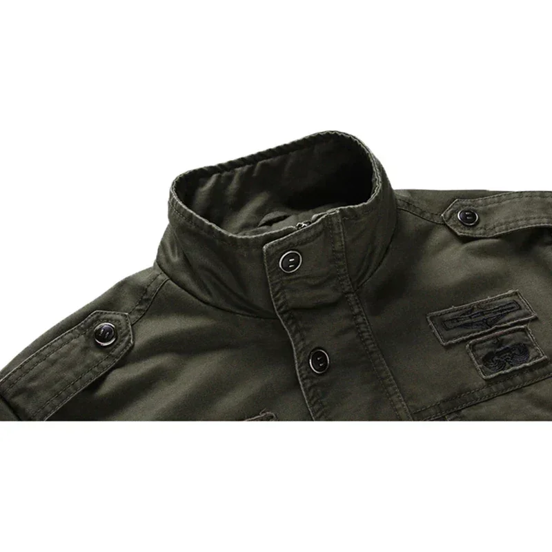 Heren jas | Military style winterjas met opstaande kraag groen - Image 4