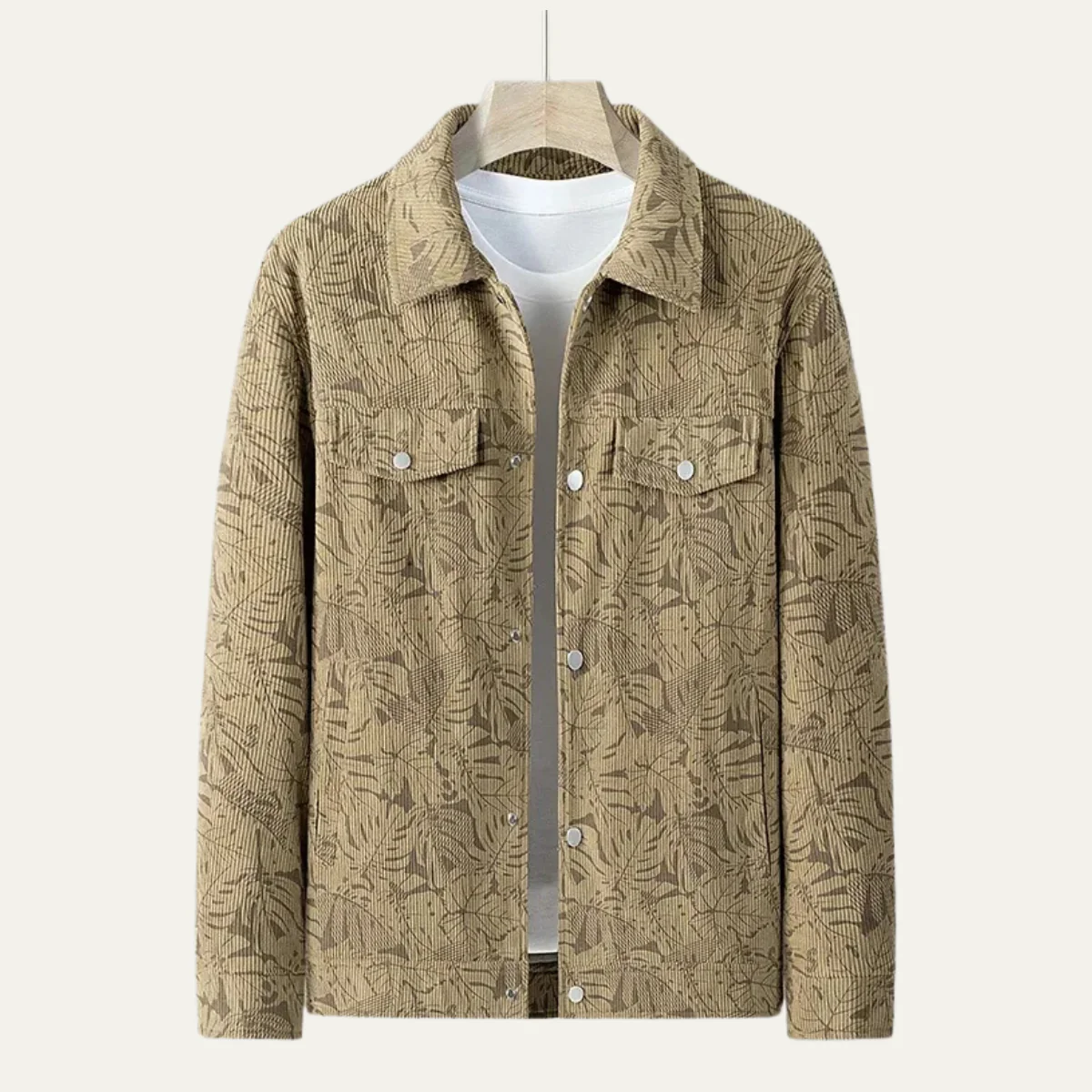 Heren overshirt | Lichte tussenjas met print en borstzakken - Image 7