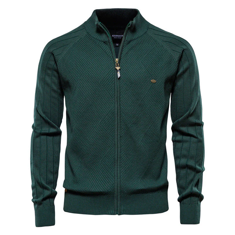 Heren vest | Gebreid vest met rits en hoogsluitende kraag - Image 3