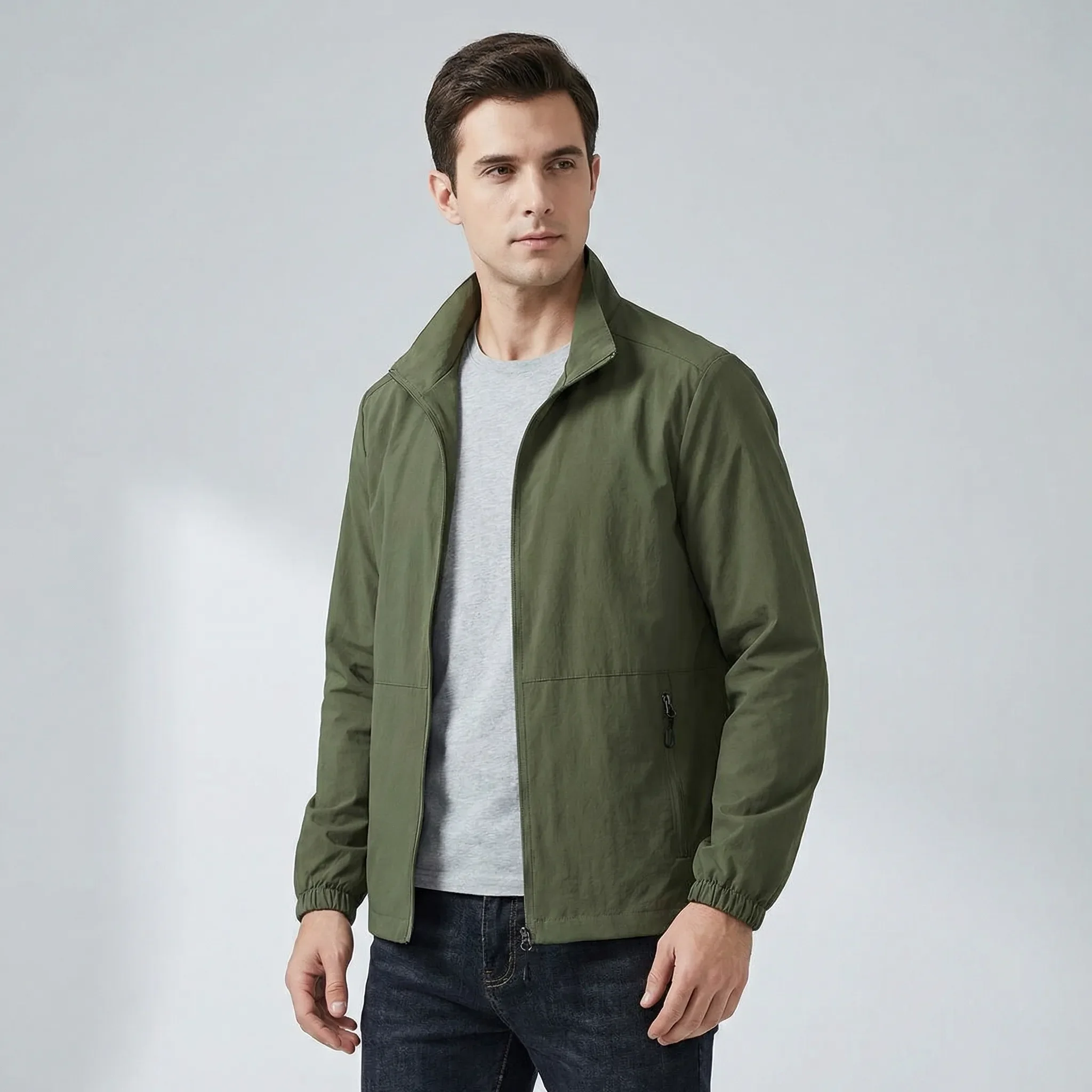 Heren windbreaker | Lichte zomerjas met rits en opstaande kraag - Image 2