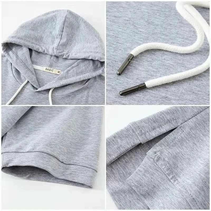 Hoodie dames | Korte mouw pullover met capuchon - Image 5
