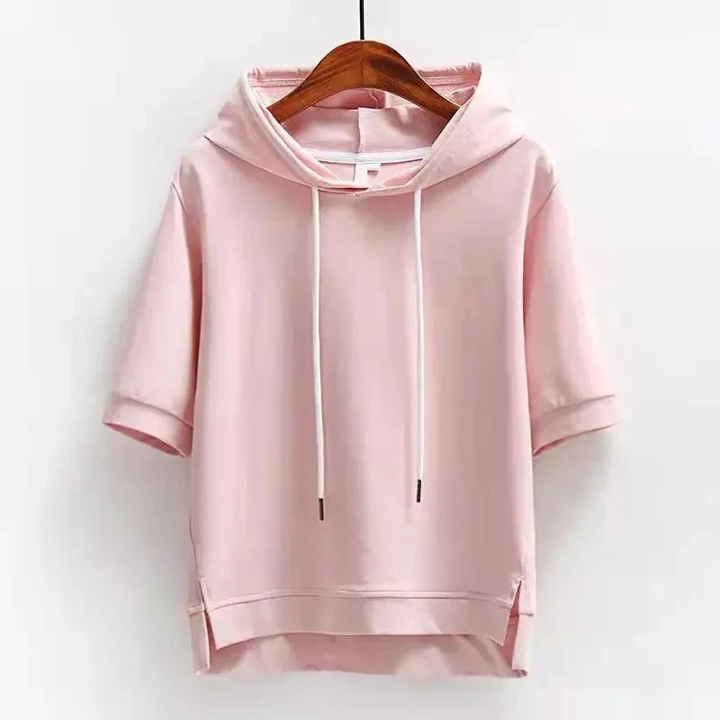 Hoodie dames | Korte mouw pullover met capuchon - Image 6