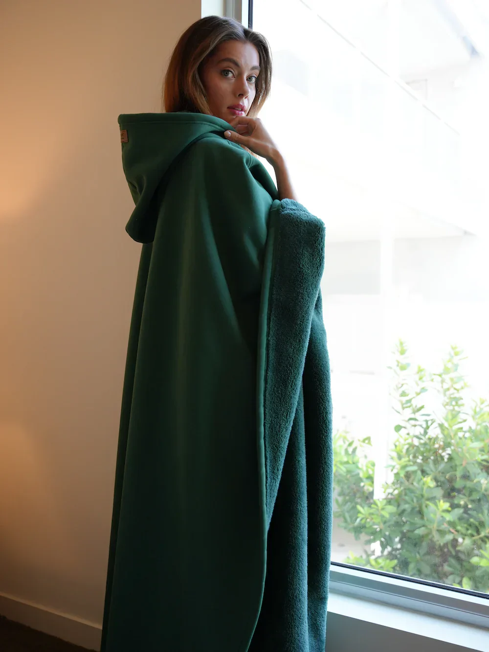 Hoodie deken | Fleece cape met capuchon voor dames en heren - Image 10