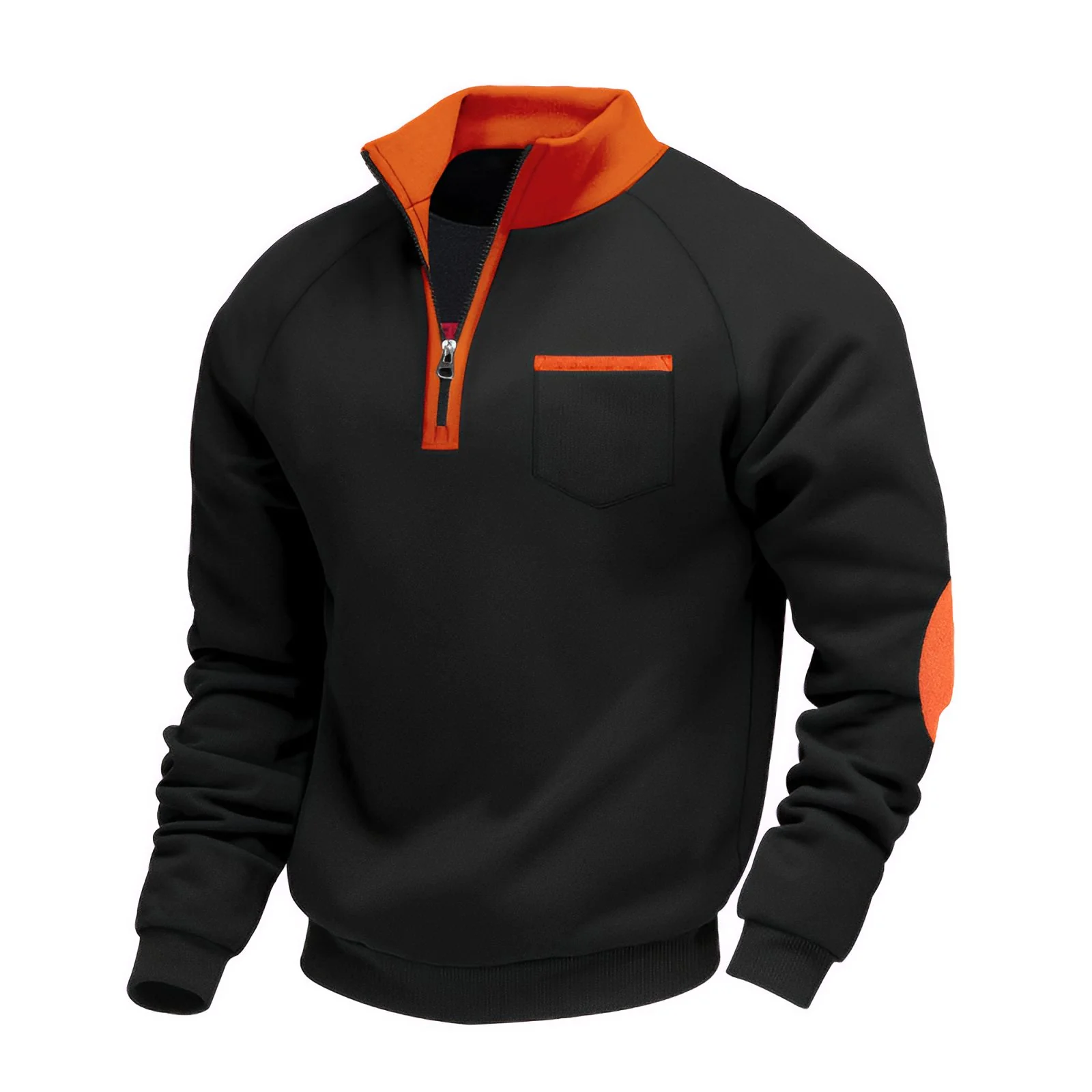 Klassieke half-zip pullover van zachte stof met hoge kraag voor heren - Image 8