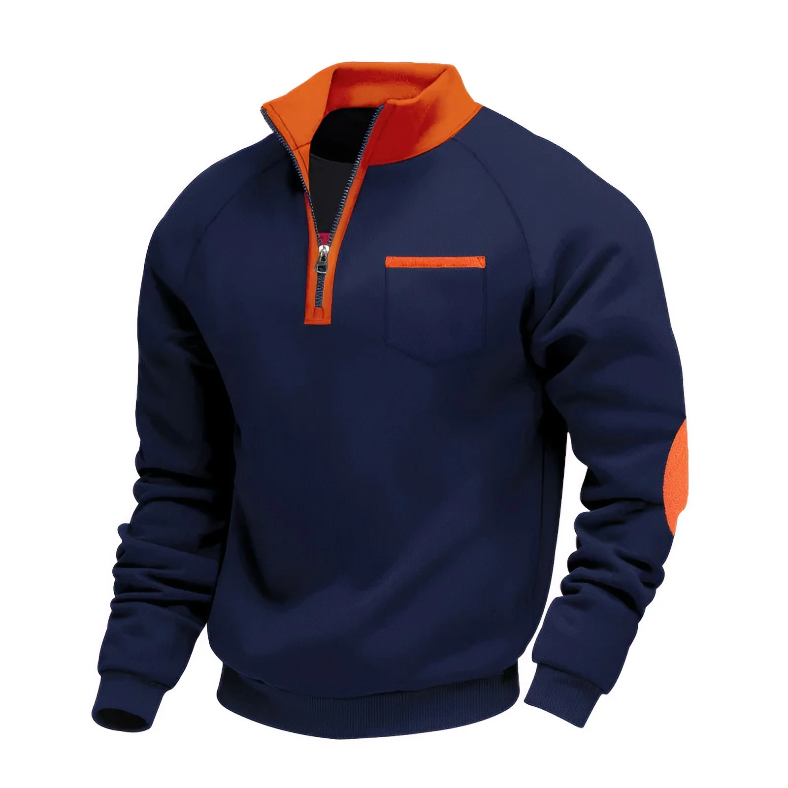 Klassieke half-zip pullover van zachte stof met hoge kraag voor heren - Image 9