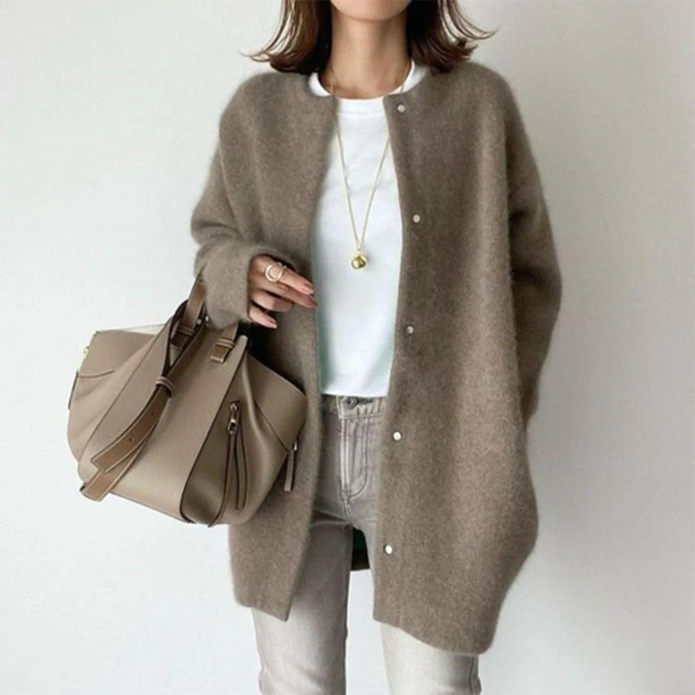 Lange dames cardigan met knopen en relaxte pasvorm - Image 7