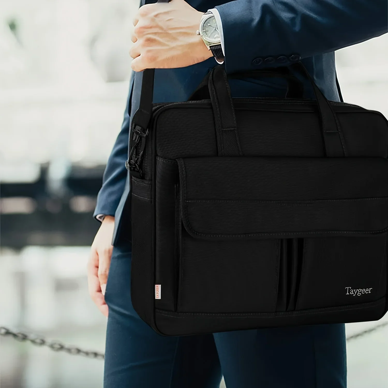 Laptop tas 15.6 inch | Business schoudertas met handvat en strap - Image 4