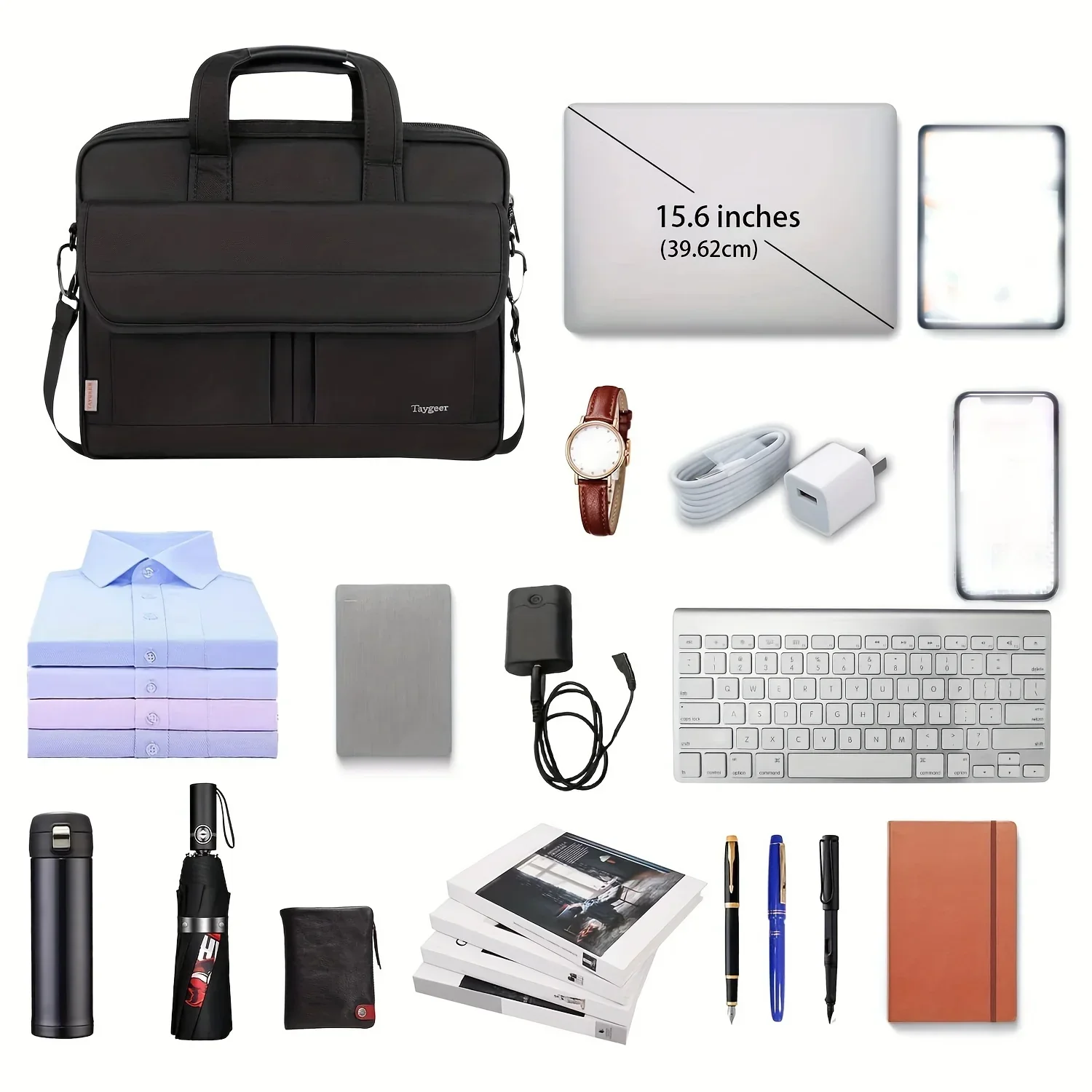 Laptop tas 15.6 inch | Business schoudertas met handvat en strap - Image 5