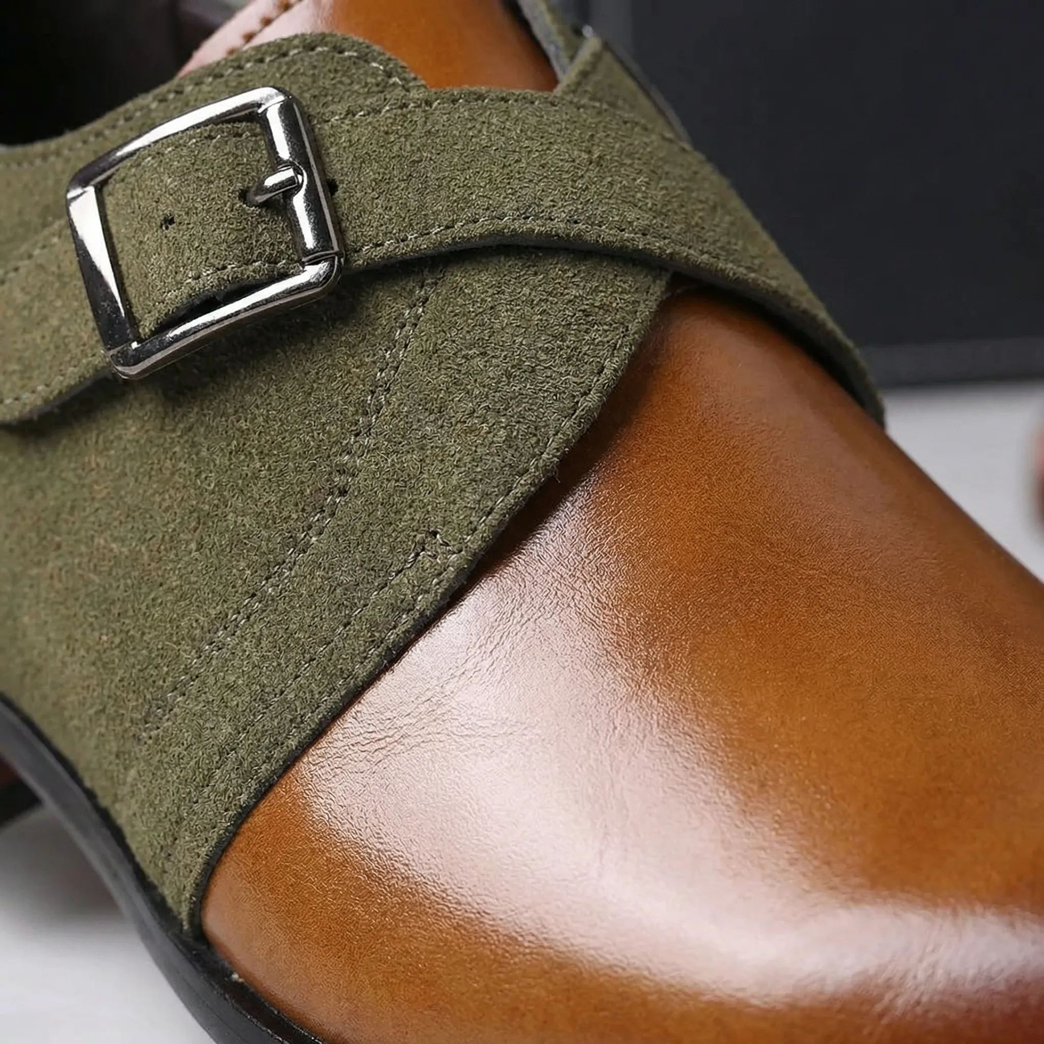 Loafers heren | Suède loafers met gesp en leren afwerking - Image 3