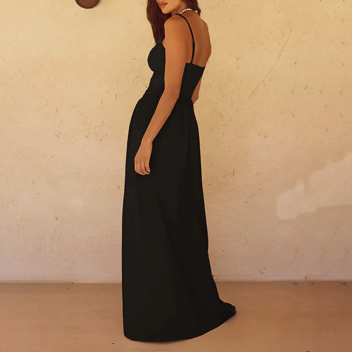 Maxi jurk dames | Luchtige zomerjurk met bandjes en v-hals - Image 5