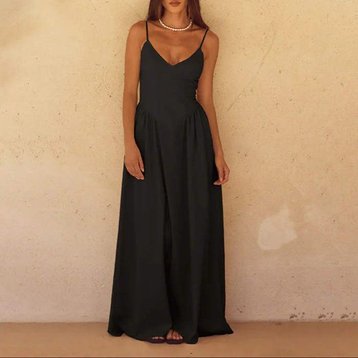Maxi jurk dames | Luchtige zomerjurk met bandjes en v-hals - Image 7