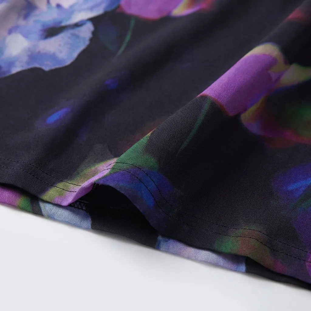 Dames avondjurk | Maxi jurk met print, diepe V-hals en open rug - Image 3