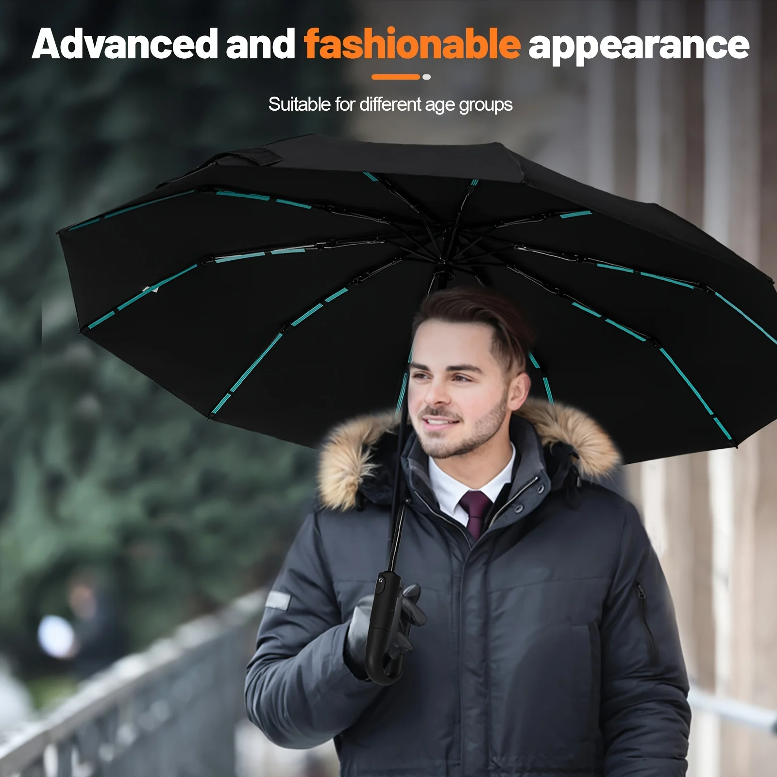 Paraplu | Automatische opvouwbare stormparaplu windproof - Image 10