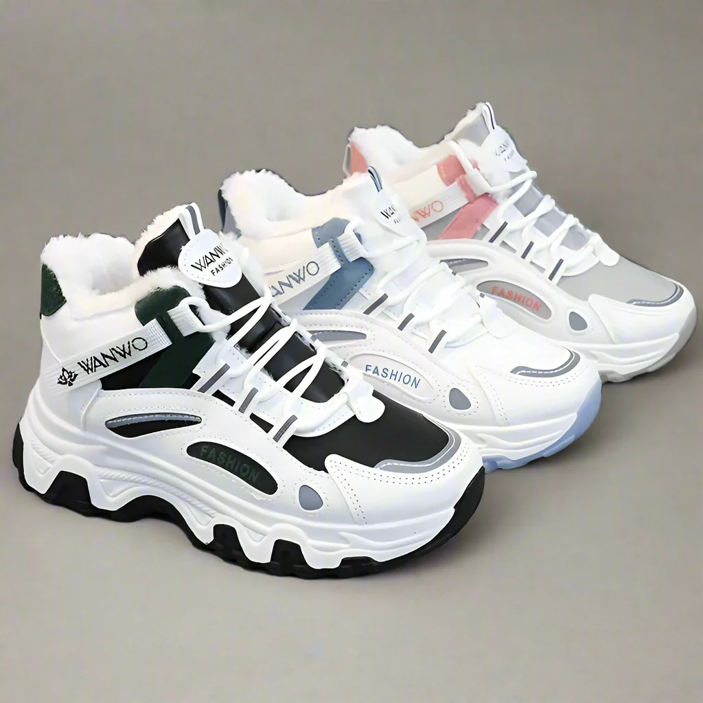 Sneakers dames | Witte casual schoenen met platte zool - Image 2