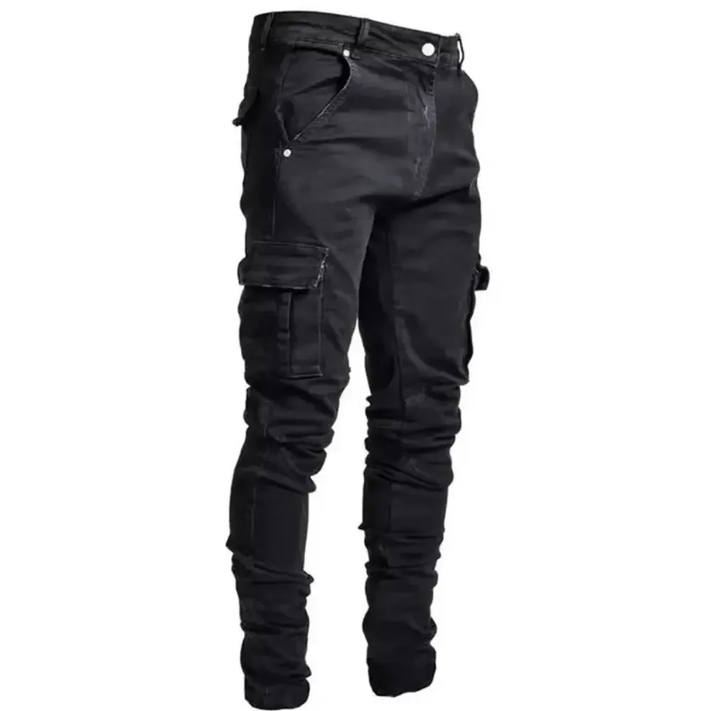 Spijkerbroek heren | Slim fit cargo jeans met stretch en zakken - Image 5