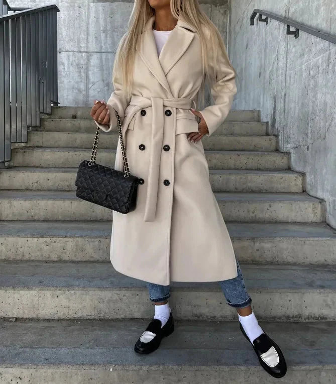 Trenchcoat dames | Lange jas met knopen en klassieke kraag - Image 5