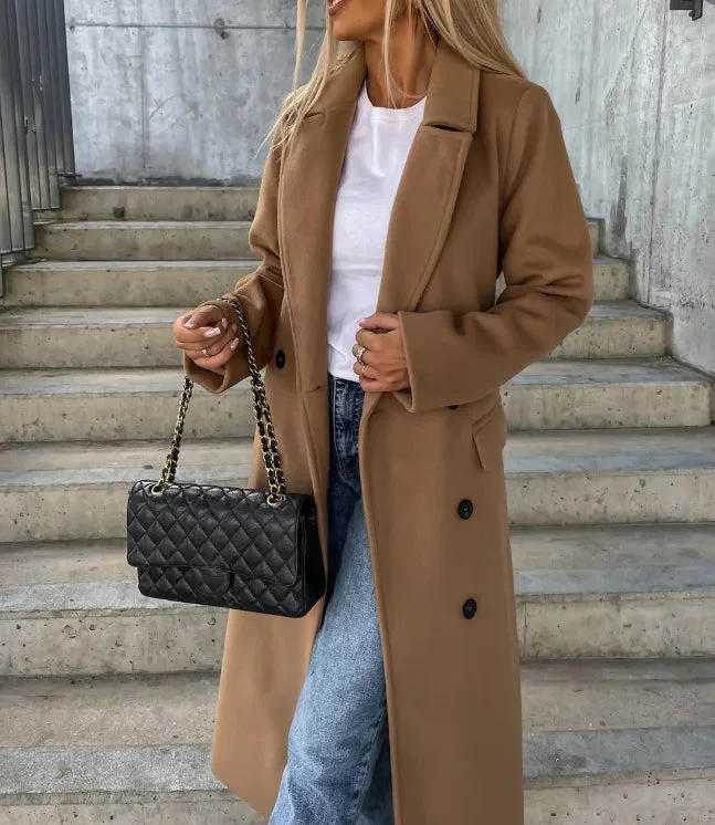 Trenchcoat dames | Lange jas met knopen en klassieke kraag - Image 8