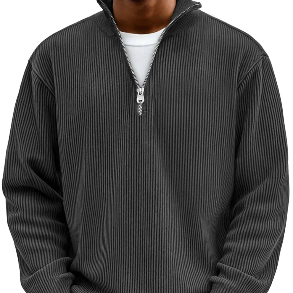 Trui heren | Rib half zip trui met lange mouw - Image 10