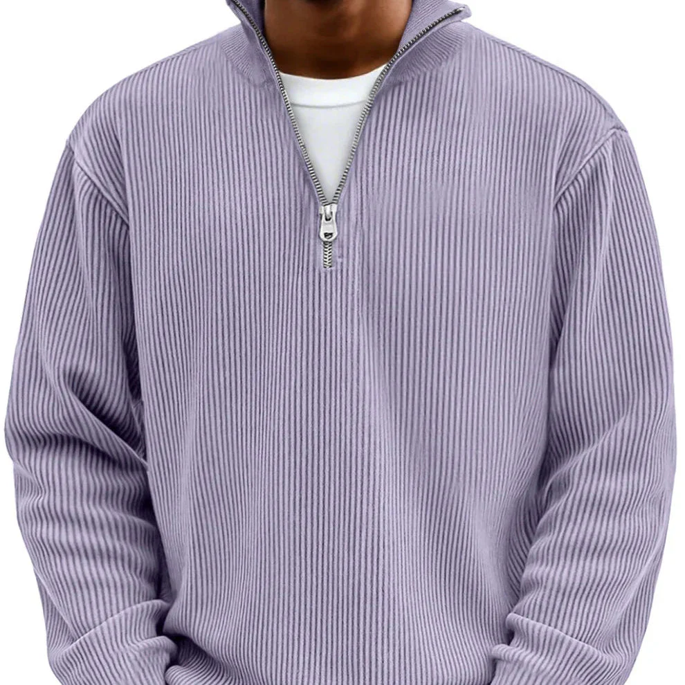 Trui heren | Rib half zip trui met lange mouw - Image 12